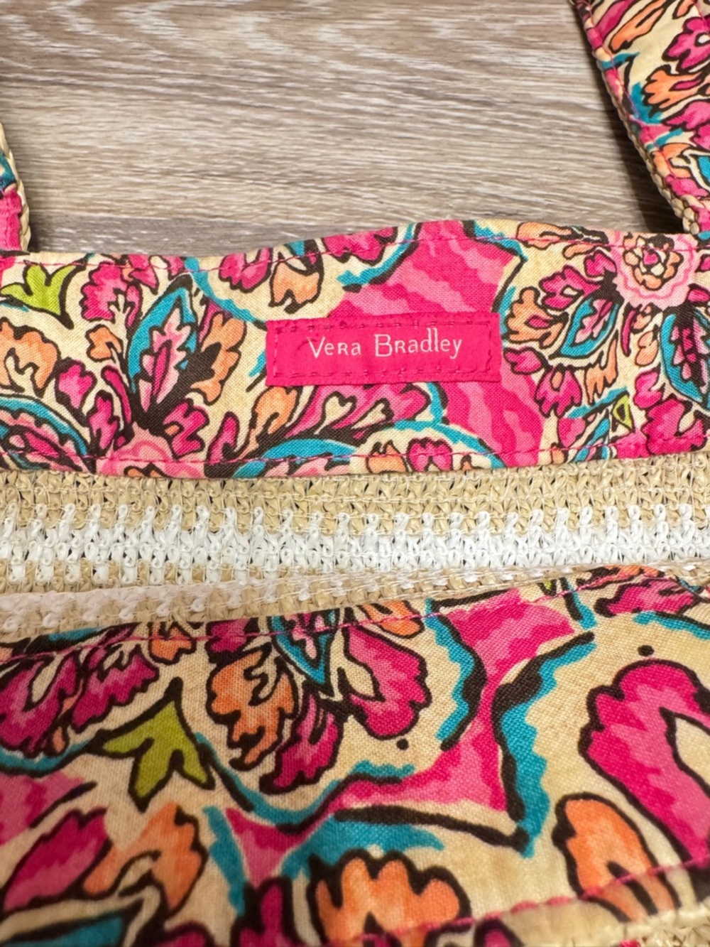 Vera Bradley Seashore beach bag sunburst floral starfish straw tote - Picture 11 of 13